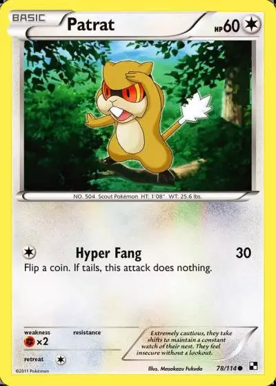 Patrat 78/114 Black & White Pokemon card