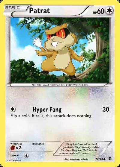 Patrat 78/98 Emerging Powers Pokemon card