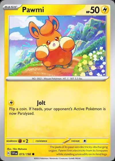 Pawmi 73/198 Scarlet & Violet Pokemon card