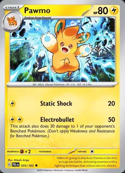Pawmo 75/193 Paldea Evolved Pokemon card
