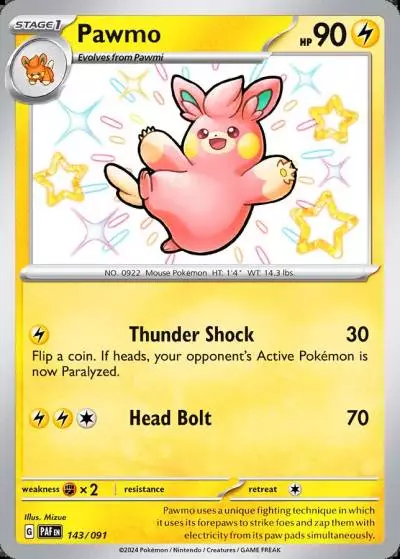Pawmo 143/91 Paldean Fates Pokemon card