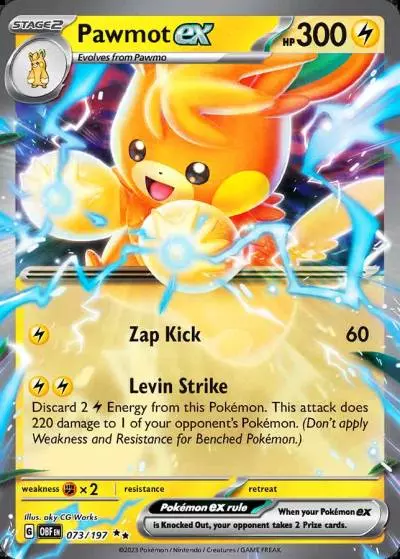 Pawmot ex 73/197 Obsidian Flames Pokemon card