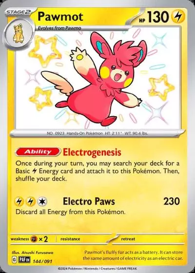 Pawmot 144/91 Paldean Fates Pokemon card