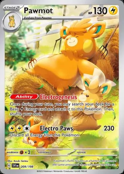 Pawmot 209/198 Scarlet & Violet Pokemon card