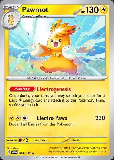 Pawmot 76/198 Scarlet & Violet Pokemon card