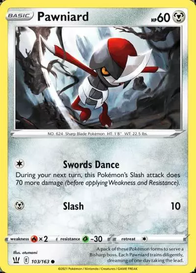 Pawniard 103/163 Battle Styles Pokemon card
