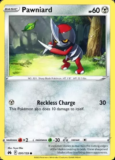 Pawniard 91/159 Crown Zenith Pokemon card