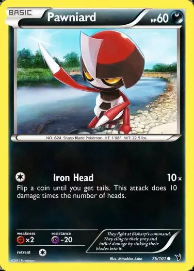 Pawniard 75/101 Noble Victories Pokemon card