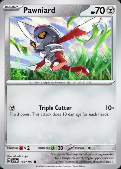 Pawniard 148/197 Obsidian Flames Pokemon card