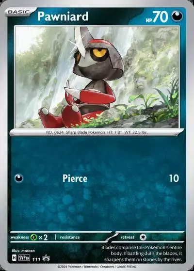 Pawniard 111/165 Scarlet & Violet Black Star Promos Pokemon card
