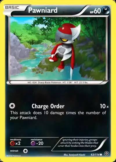 Pawniard 63/114 Steam Siege Pokemon card