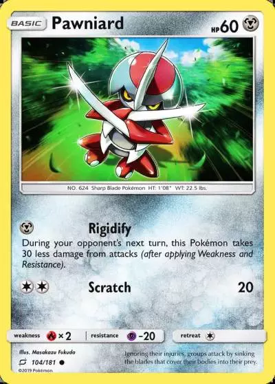Pawniard 104/181 Team Up Pokemon card