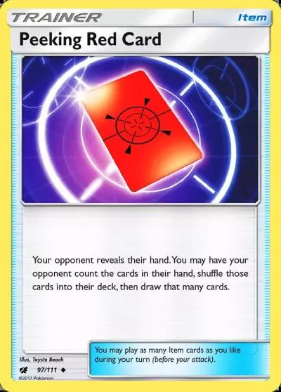 Peeking Red Card 97/111 Crimson Invasion Pokemon card