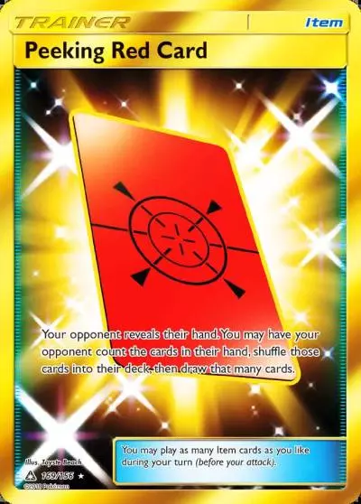 Peeking Red Card 169/156 Ultra Prism Pokemon card