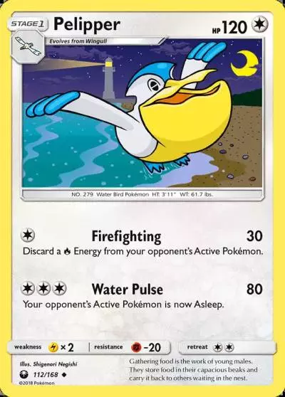 Pelipper 112/168 Celestial Storm Pokemon card