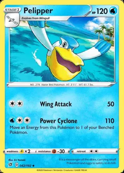 Pelipper 42/192 Rebel Clash Pokemon card