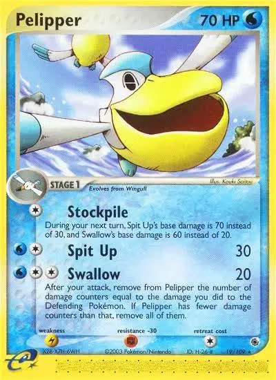 Pelipper 19/109 Ruby & Sapphire Pokemon card