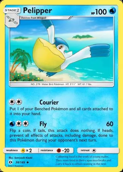 Pelipper 38/149 Sun & Moon Pokemon card