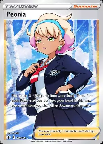 Peonia 196/198 Chilling Reign Pokemon card