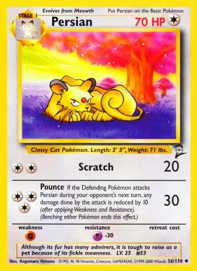 Persian 56/130 Base Set 2 Pokemon card