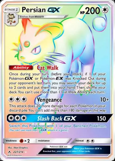 Persian-GX 227/214 Unbroken Bonds Pokemon card
