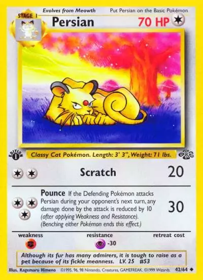 Persian 42/64 Jungle Pokemon card