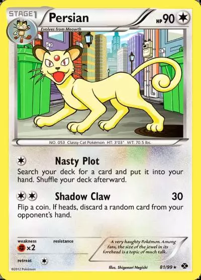 Persian 81/99 Next Destinies Pokemon card