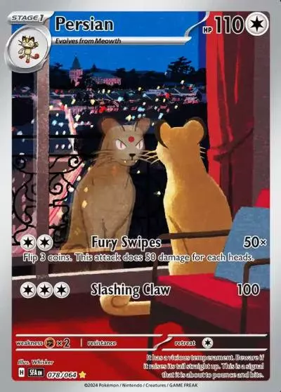 Persian 78/64 Shrouded Fable Pokemon card