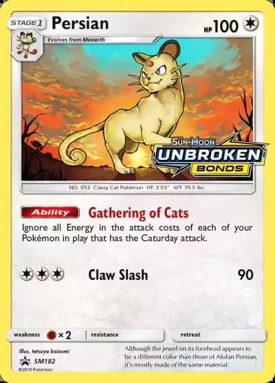 Persian SM182/248 SM Black Star Promos Pokemon card