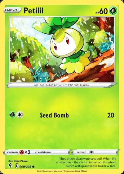 Petilil 9/203 Evolving Skies Pokemon card