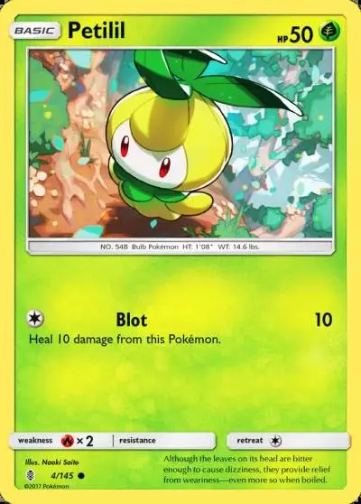 Petilil 4/145 Guardians Rising Pokemon card