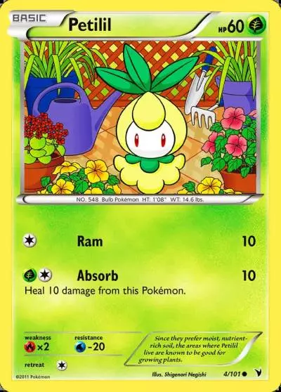 Petilil 4/101 Noble Victories Pokemon card