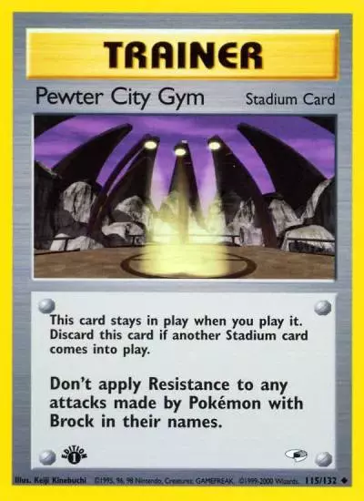 Pewter City Gym 115/132 Gym Heroes Pokemon card