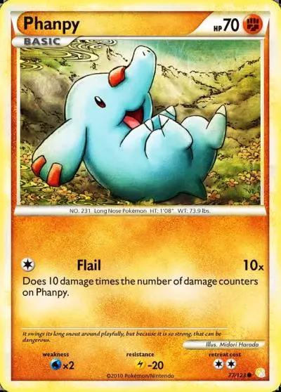 Phanpy 77/123 HeartGold & SoulSilver Pokemon card