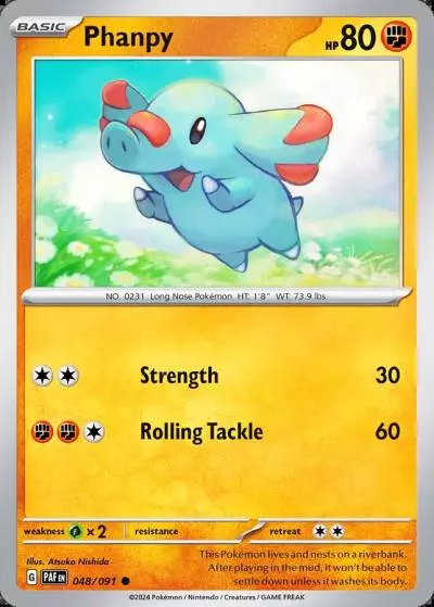 Phanpy 48/91 Paldean Fates Pokemon card