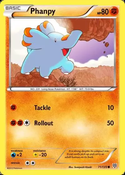 Phanpy 71/135 Plasma Storm Pokemon card