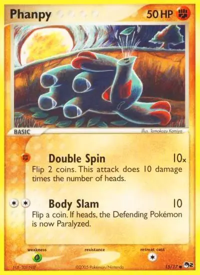 Phanpy 15/17 POP Series 2 Pokemon card