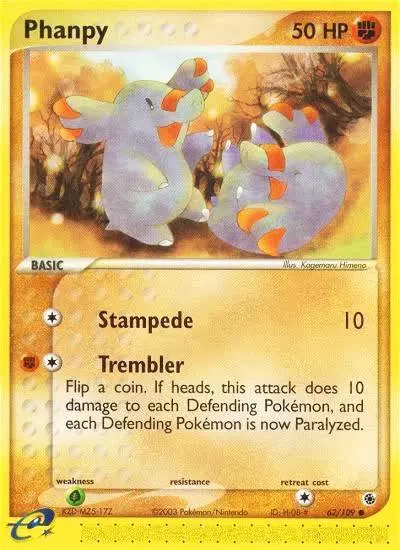 Phanpy 62/109 Ruby & Sapphire Pokemon card