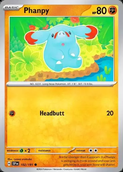 Phanpy 102/191 Surging Sparks Pokemon card