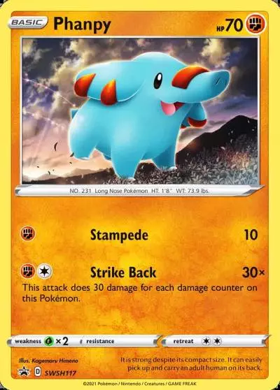 Phanpy SWSH117/307 SWSH Black Star Promos Pokemon card
