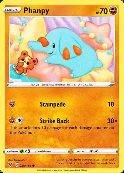 Phanpy 86/185 Vivid Voltage Pokemon card