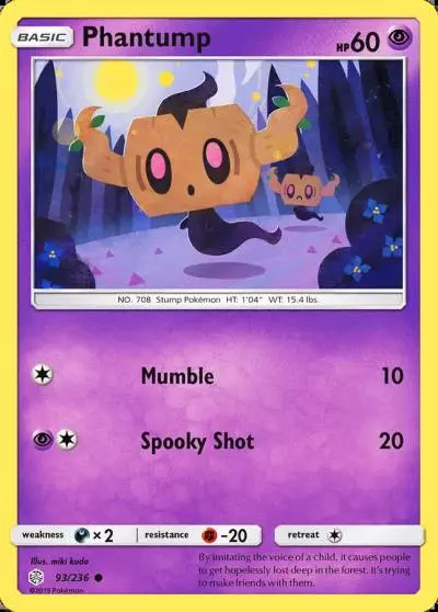 Phantump 93/236 Cosmic Eclipse Pokemon card