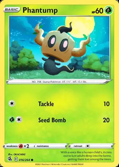 Phantump 16/264 Fusion Strike Pokemon card