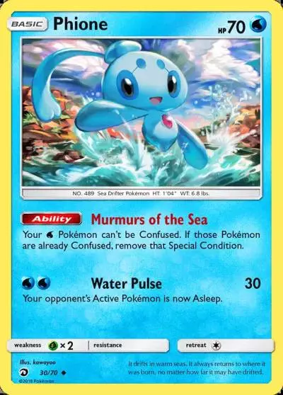 Phione 30/70 Dragon Majesty Pokemon card