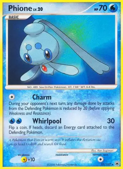 Phione 27/100 Majestic Dawn Pokemon card