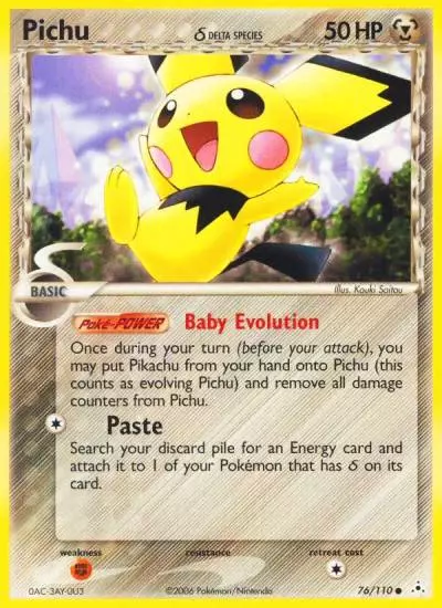 Pichu δ 76/110 Holon Phantoms Pokemon card