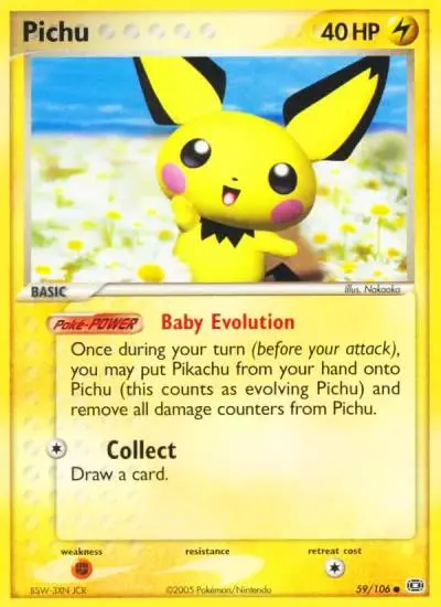 Pichu 59/106 Emerald Pokemon card