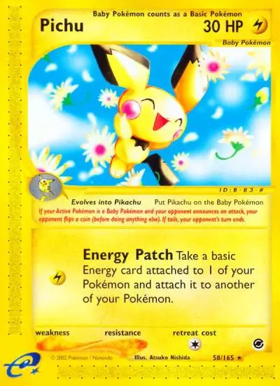Pichu 58/165 Expedition Base Set Pokemon card