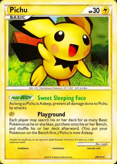 Pichu 28/123 HeartGold & SoulSilver Pokemon card