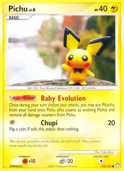 Pichu 93/123 Mysterious Treasures Pokemon card